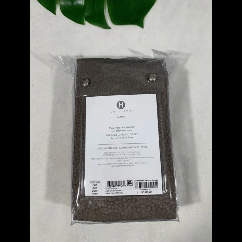 NIB‎ Hotel Collection Como Quilted (1) King Sham Pillow Case